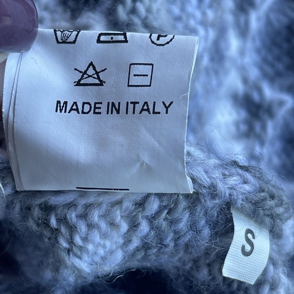 Vicario Cinque Italian Wool Blend Sweater Womens Small Gray Striped Chunky - Picture 5 of 11